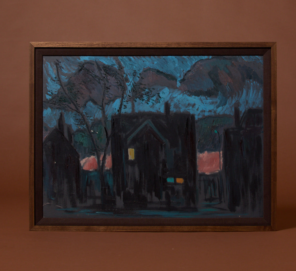 MODERNIST EVENING NEIGHBORHOOD SCENE