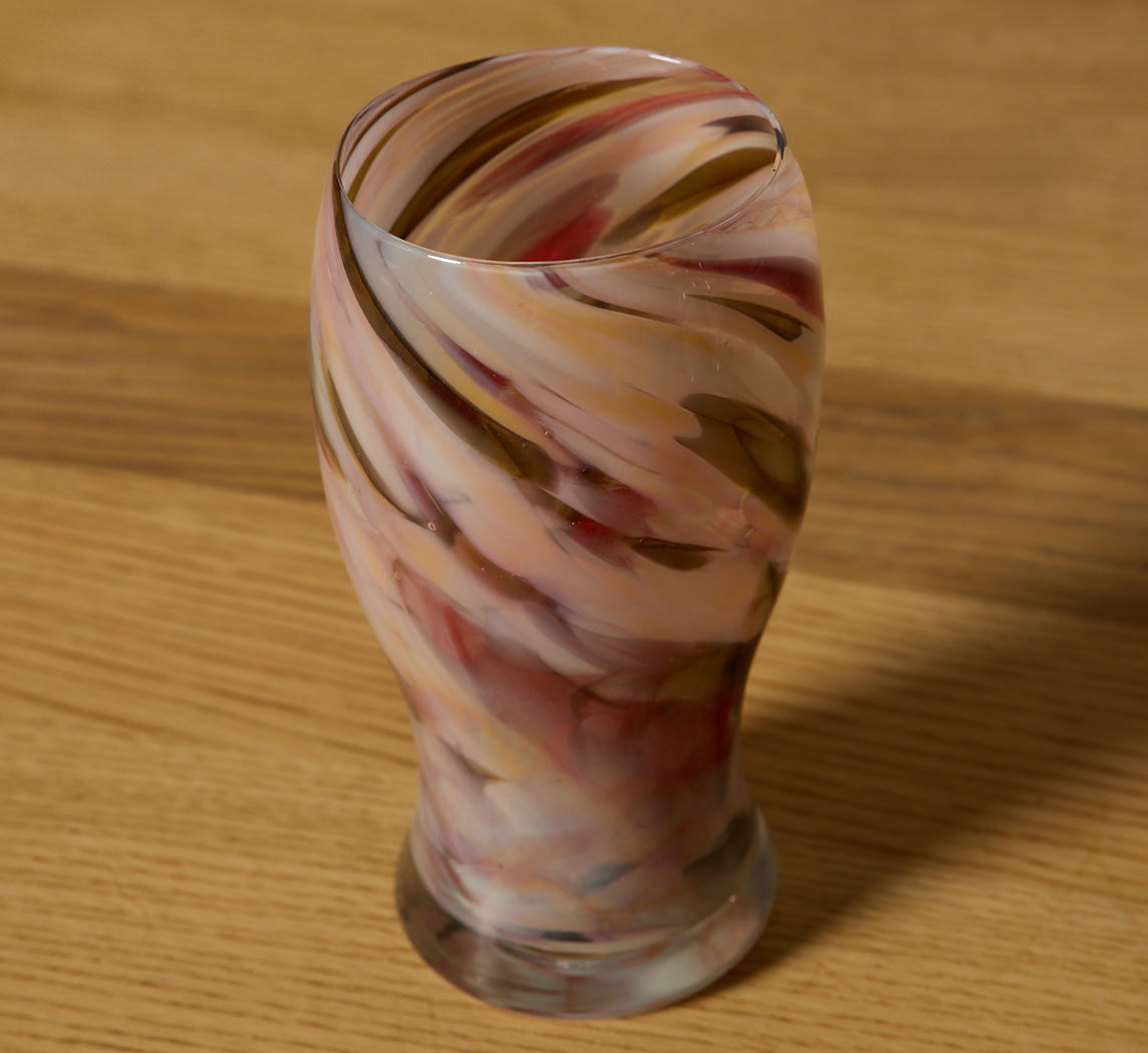 PIERCE & WARD HAND BLOWN SWIRL GLASSES IN CANDY