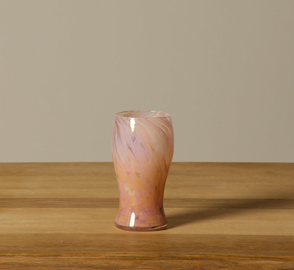 PIERCE & WARD HAND BLOWN SWIRL GLASSES IN BUBBLEGUM