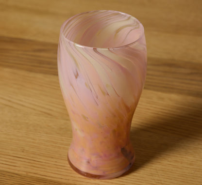 PIERCE & WARD HAND BLOWN SWIRL GLASSES IN BUBBLEGUM