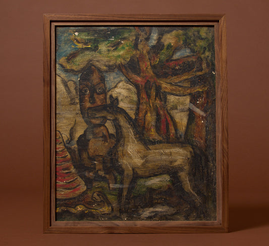 MIDCENTURY MODERNIST INDIGENOUS MYTHIC SCENE