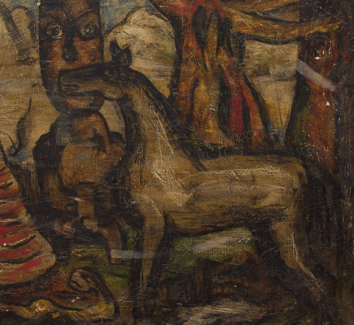 MIDCENTURY MODERNIST INDIGENOUS MYTHIC SCENE