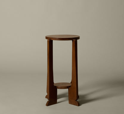 DUTCH ART DECO MODERNIST OAK SIDE TABLE