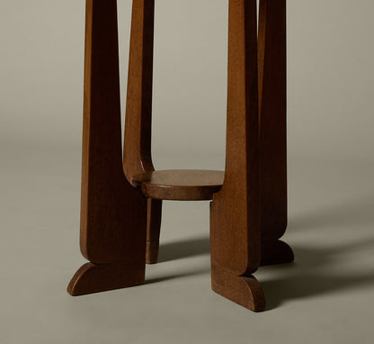 DUTCH ART DECO MODERNIST OAK SIDE TABLE