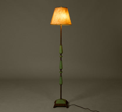 1940S GREEN OPALINE GLASS FLOOR LAMP