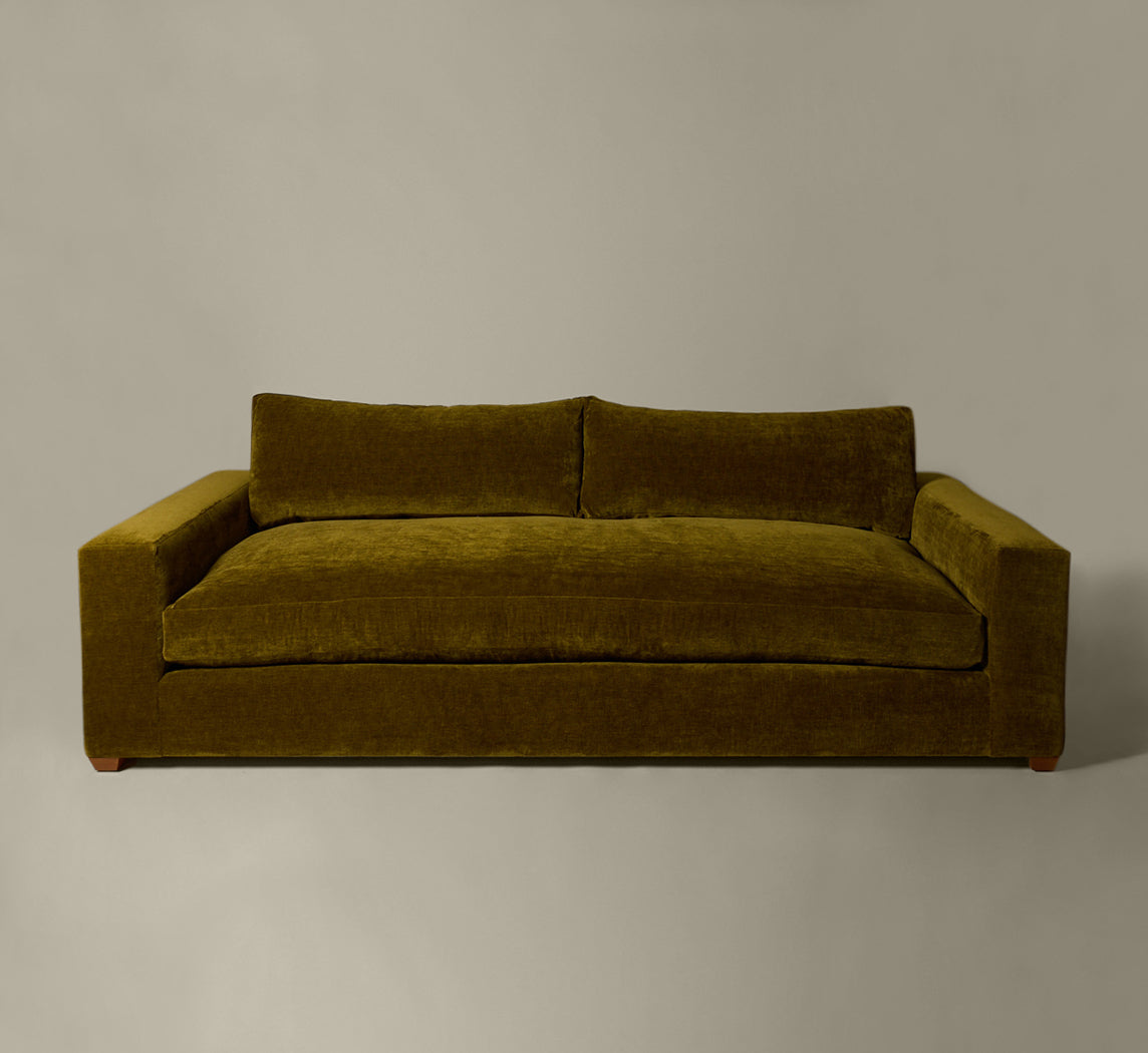 PIERCE & WARD SUNDAY SOFA IN OLIVE CHENILLE