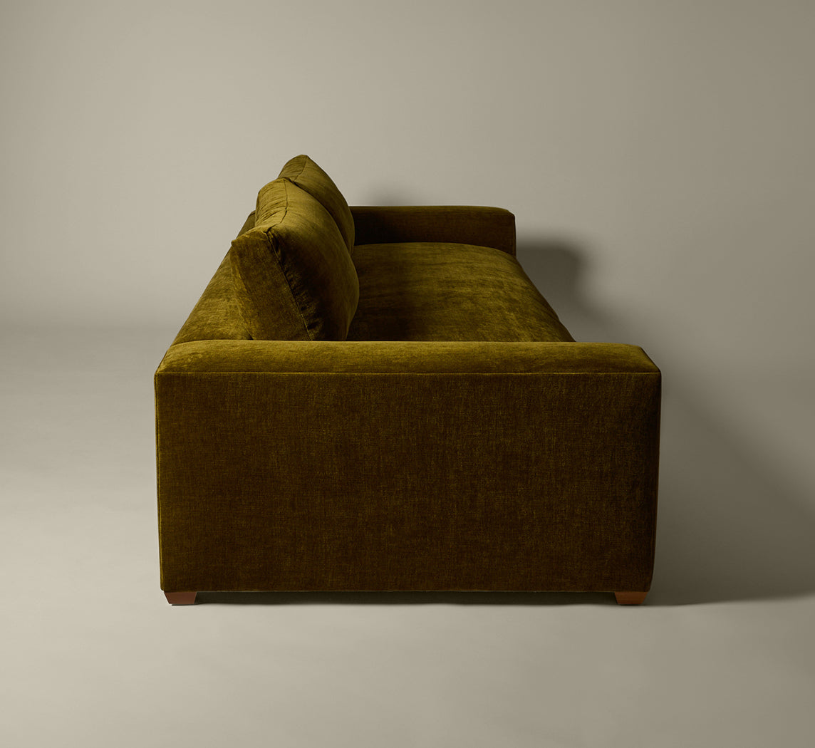 PIERCE & WARD SUNDAY SOFA IN OLIVE CHENILLE