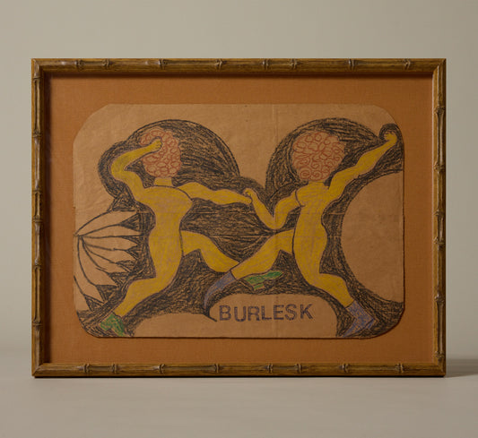 20TH CENTURY ABSTRACT SKETCH "BURLESK"  BY LEWIS SMITH (1907-1998)