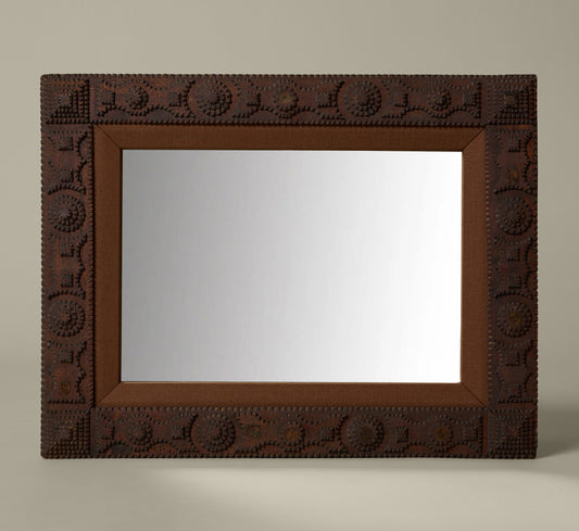 TRAMP ART MIRROR WITH CHOCOLATE MAT