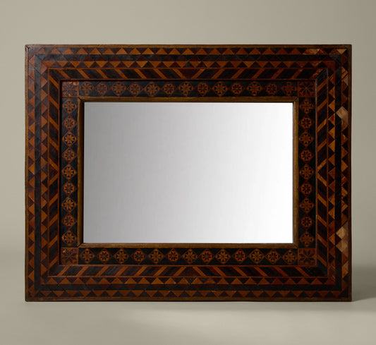FOLK ART INLAY MIRROR