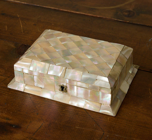 VICTORIAN MOTHER OF PEARL JEWELRY BOX