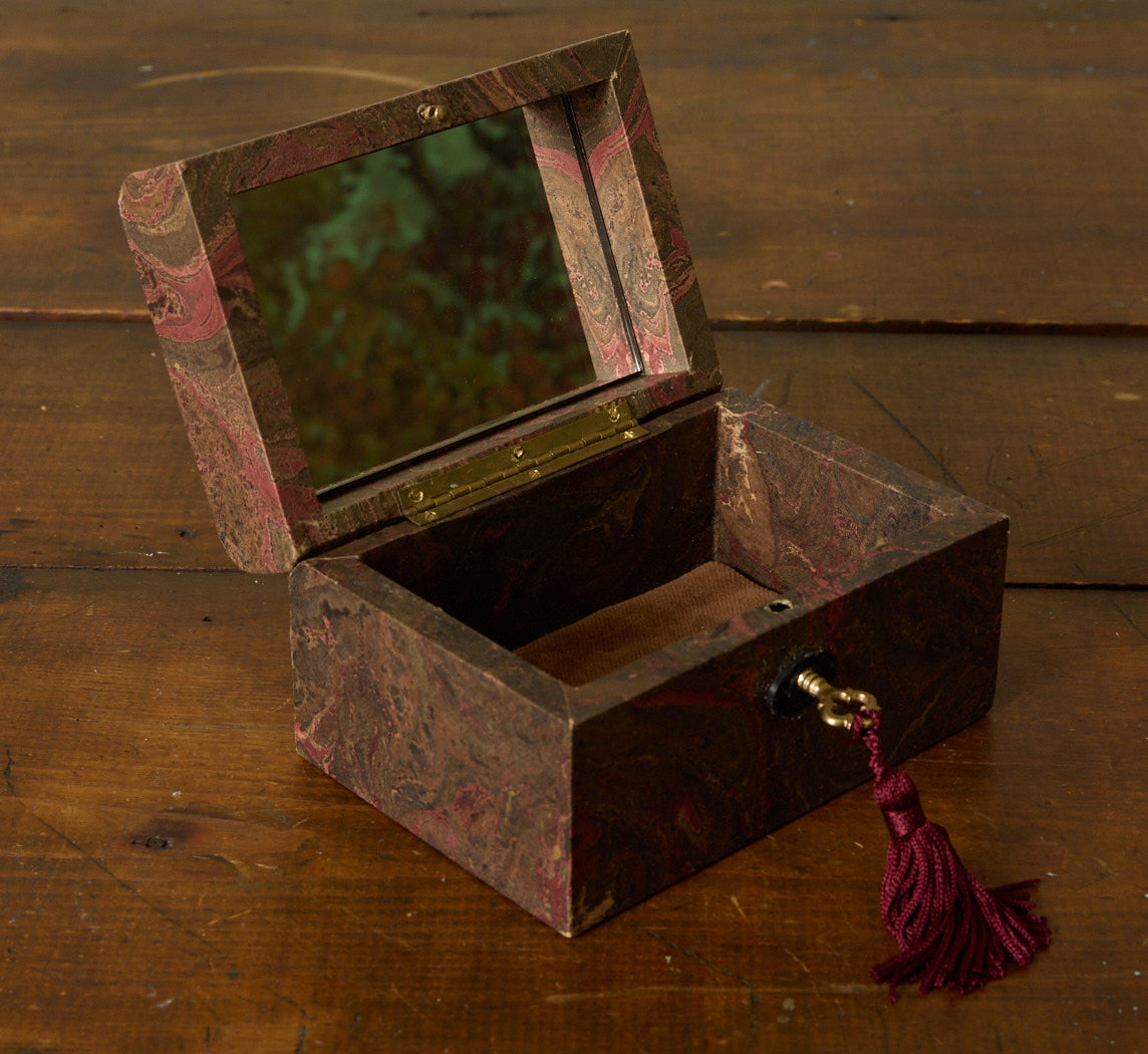 PIERCE & WARD KEEPSAKE BOX IN VINTAGE FLORENTINE MARBLED PAPER