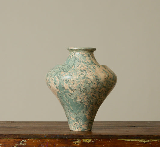 GRAND BRECCIATED VESSEL IN AEGEAN BY POTTERY ROMA