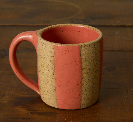 COFFEE MUG BY SALT CERAMICS IN SALMON STRIPE