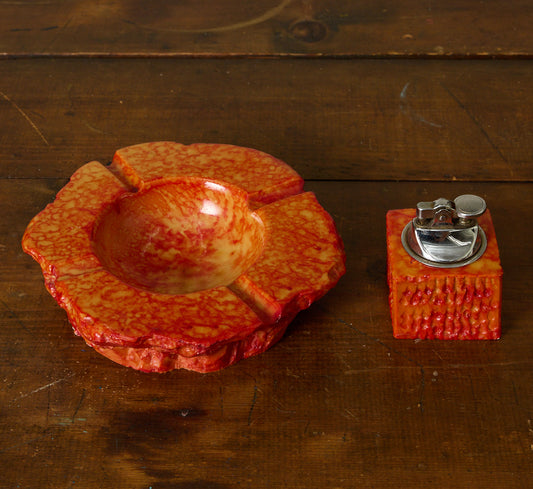 1960S ITALIAN ALABASTER SMOKING SET BY ROMANO BIANCHI