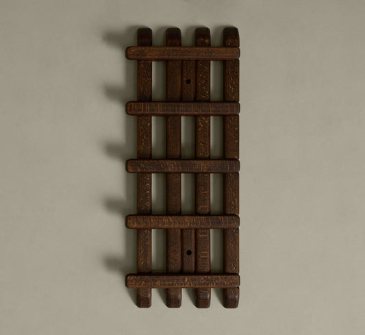 HAND CRAFTED BEECH WALL COAT RACK I