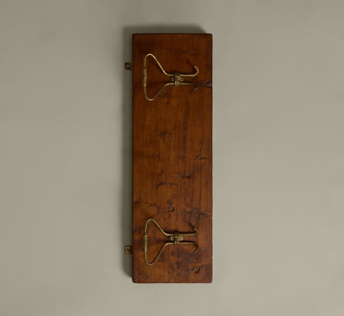 VINTAGE ITALIAN RUSTIC WOODEN COAT RACK