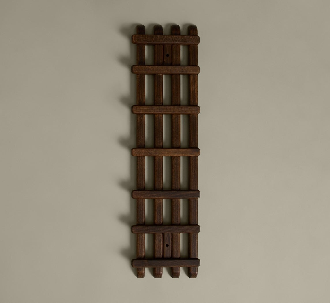 HAND CRAFTED BEECH WALL COAT RACK II
