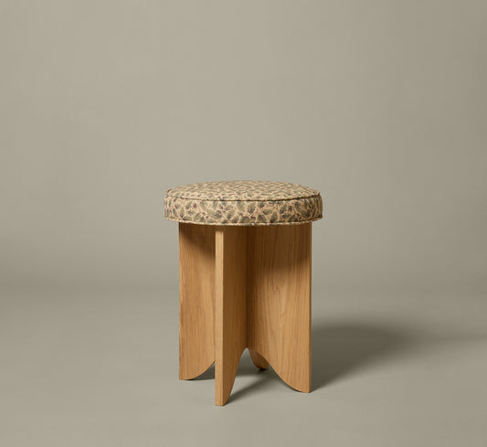 PIERCE & WARD LLOYD SIDE STOOL IN HONEY OAK AND SPRING LEAF
