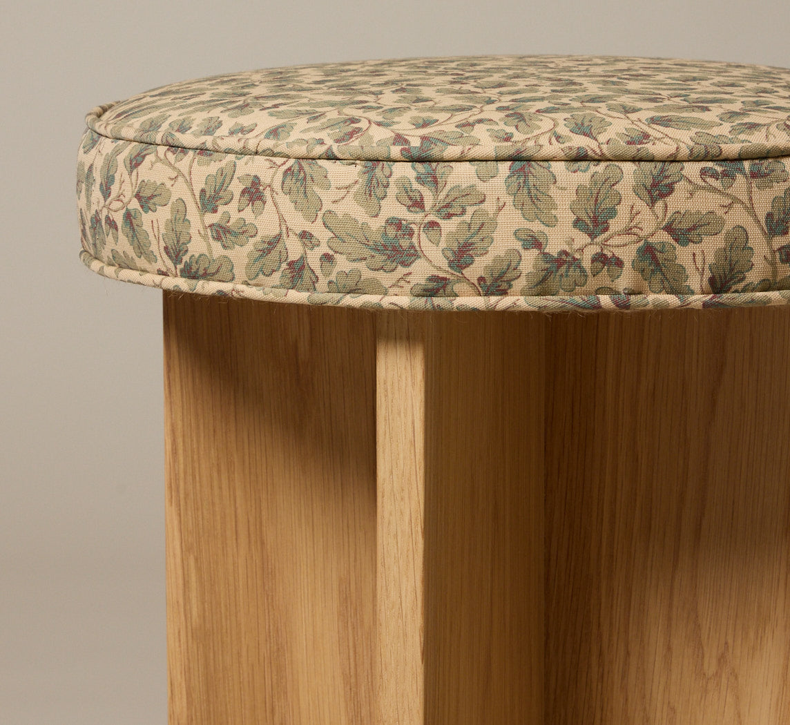 PIERCE & WARD LLOYD SIDE STOOL IN HONEY OAK AND SPRING LEAF