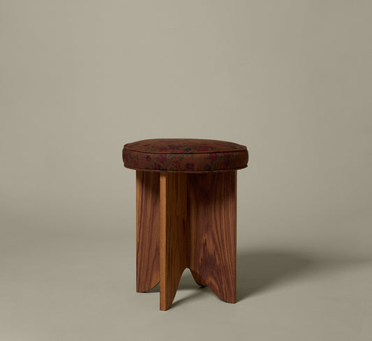 PIERCE & WARD LLOYD SIDE STOOL IN WALNUT AND SPRING VINE
