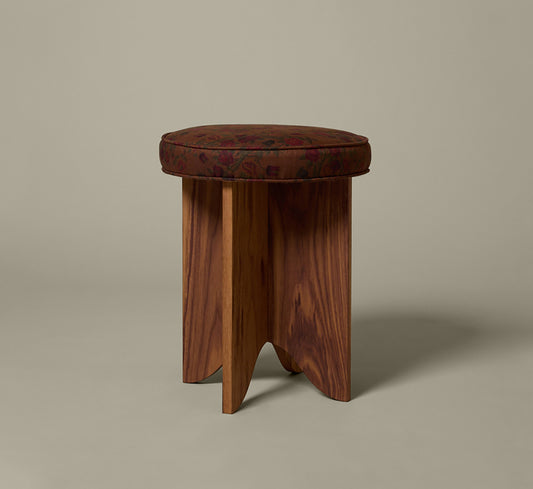 PIERCE & WARD LLOYD SIDE STOOL IN WALNUT AND SPRING VINE