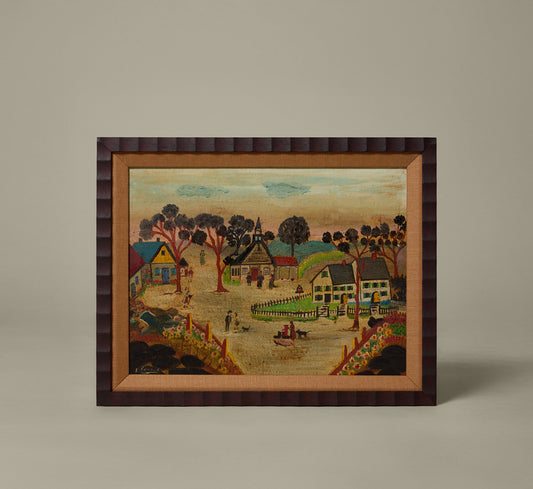 20TH CENTURY AMERICAN FOLK ART VILLAGE SCENE