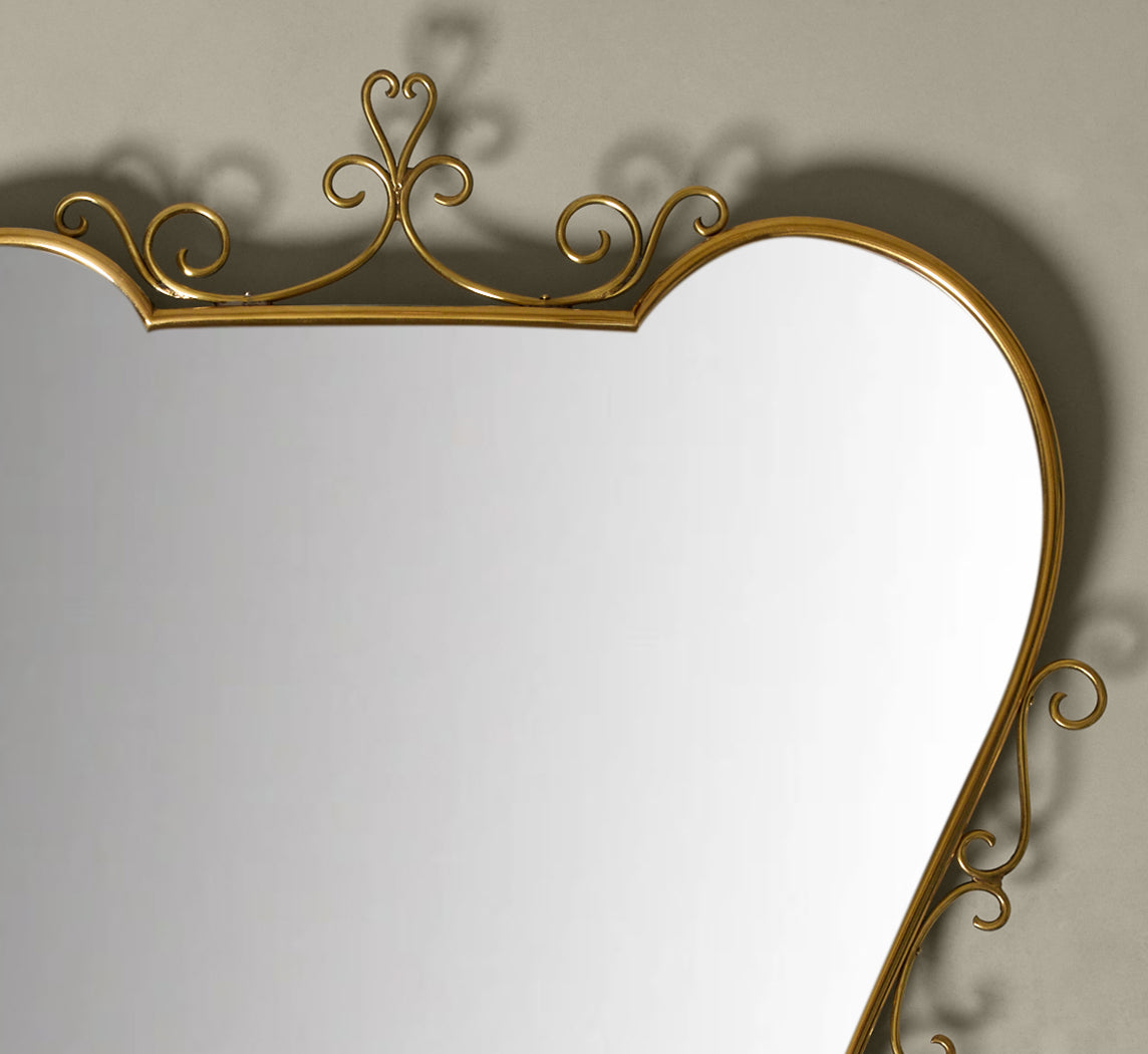 1950S ITALIAN BRASS WALL MIRROR