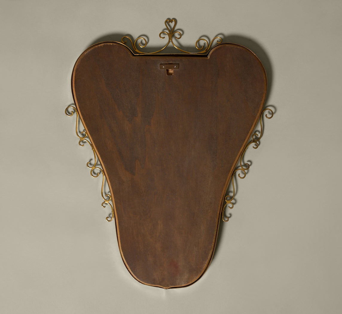 1950S ITALIAN BRASS WALL MIRROR