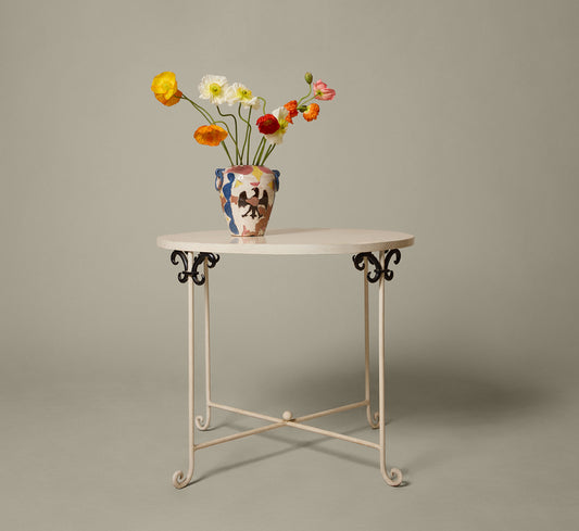 1950S FRENCH IRON GARDEN TABLE