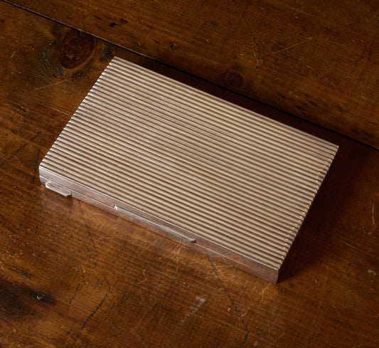 1950S SILVER FLUTED JEWELRY BOX