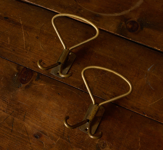 PAIR OF 1940S ITALIAN BRASS WALL HOOKS