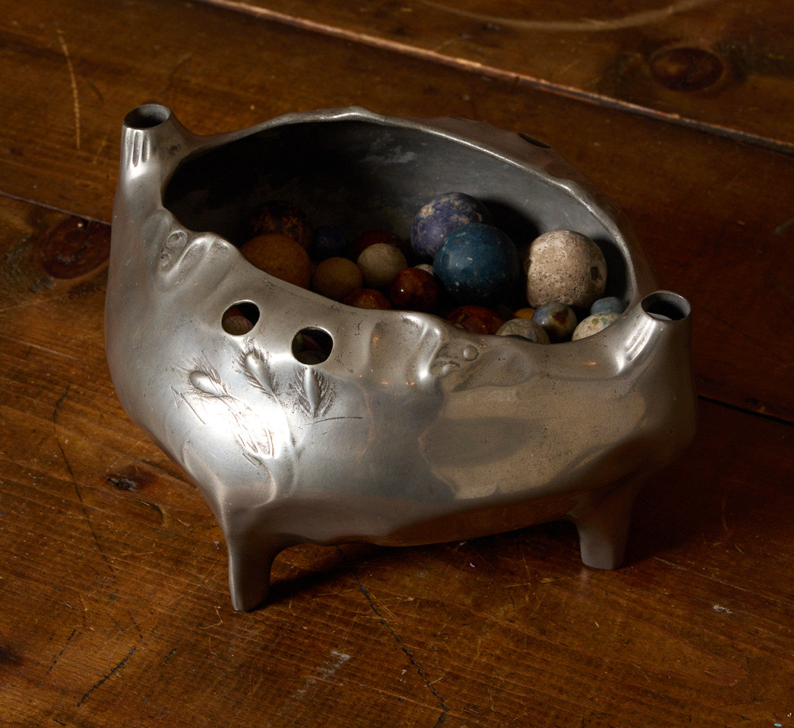 ART NOUVEAU PEWTER BOWL C.1905