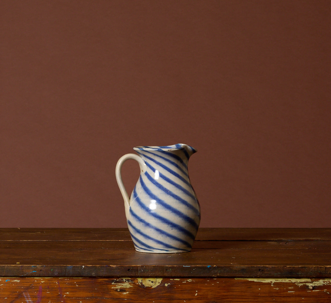 STUDIO POTTERY COBALT SWIRL PITCHER