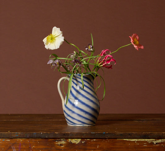 STUDIO POTTERY COBALT SWIRL PITCHER