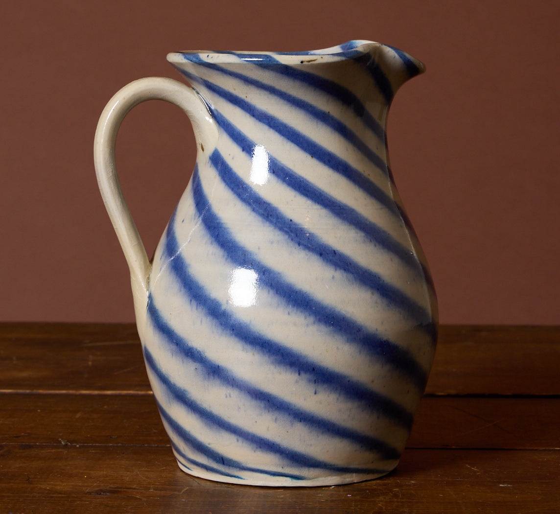 STUDIO POTTERY COBALT SWIRL PITCHER