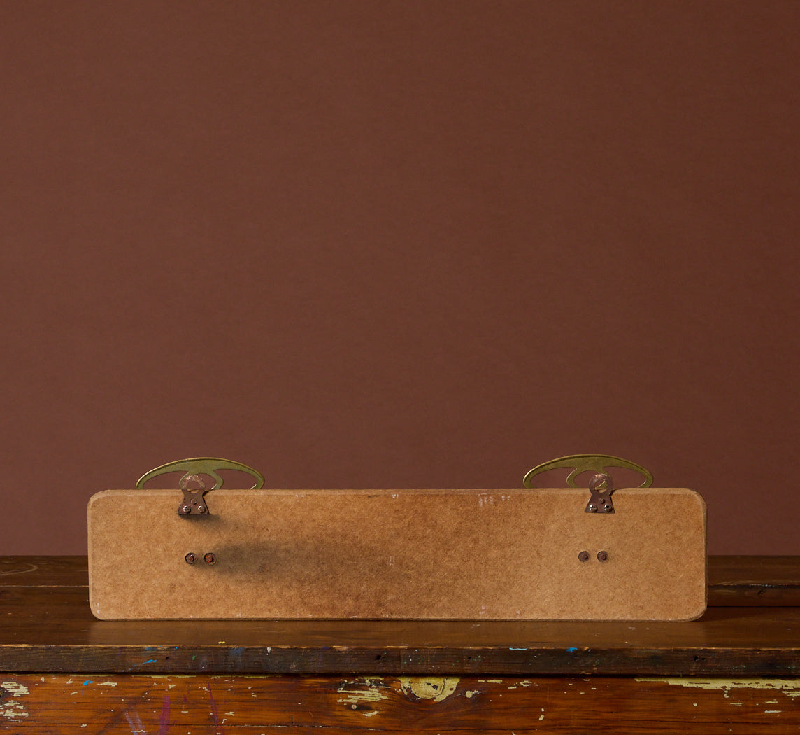 1960S BRASS & WOOD WALL COAT RACK