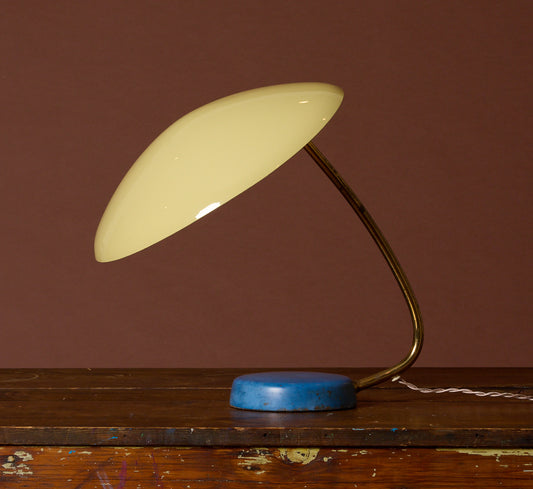 MID CENTURY TWO-TONE DOMED TABLE LAMP