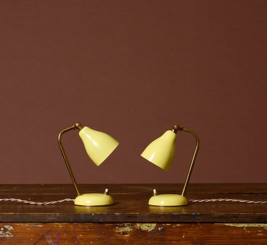 PAIR OF PETITE MID CENTURY ITALIAN CANARY YELLOW