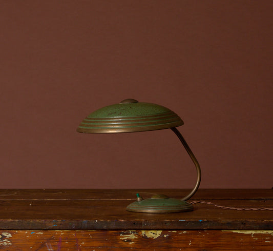 MID CENTURY BAUHAUS GREEN SECRETARY LAMP