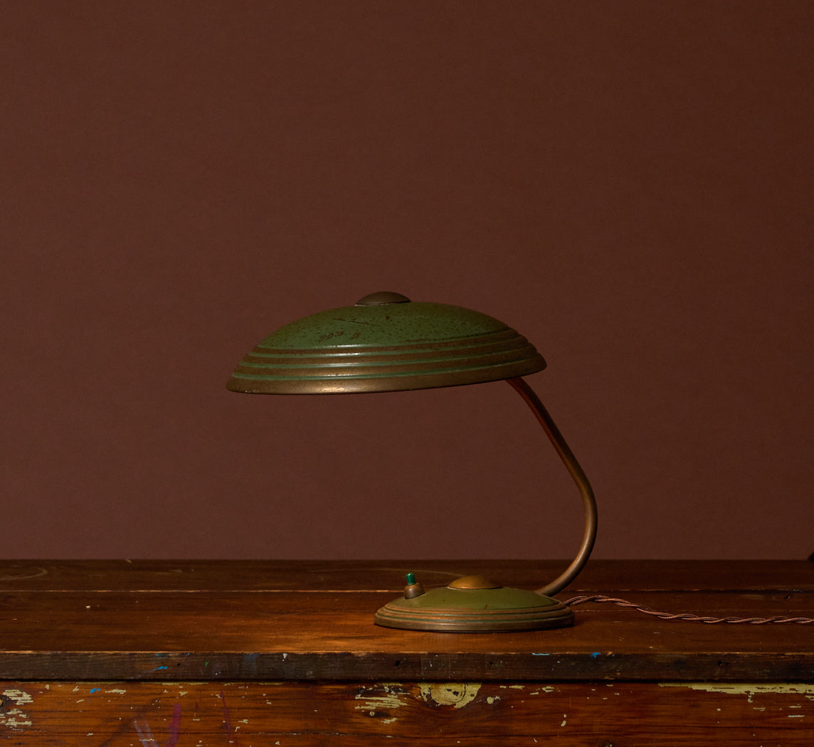 MID CENTURY BAUHAUS GREEN SECRETARY LAMP