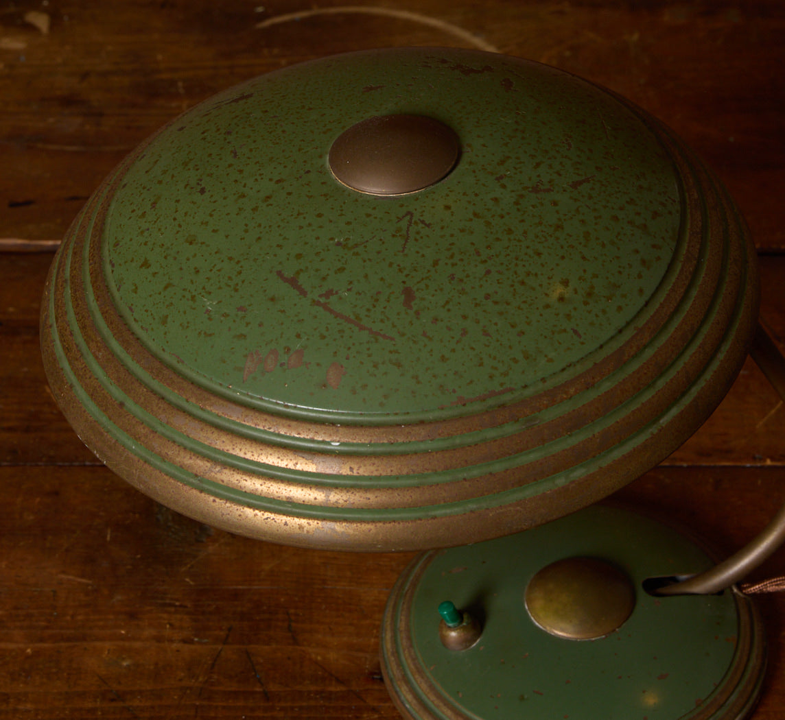 MID CENTURY BAUHAUS GREEN SECRETARY LAMP