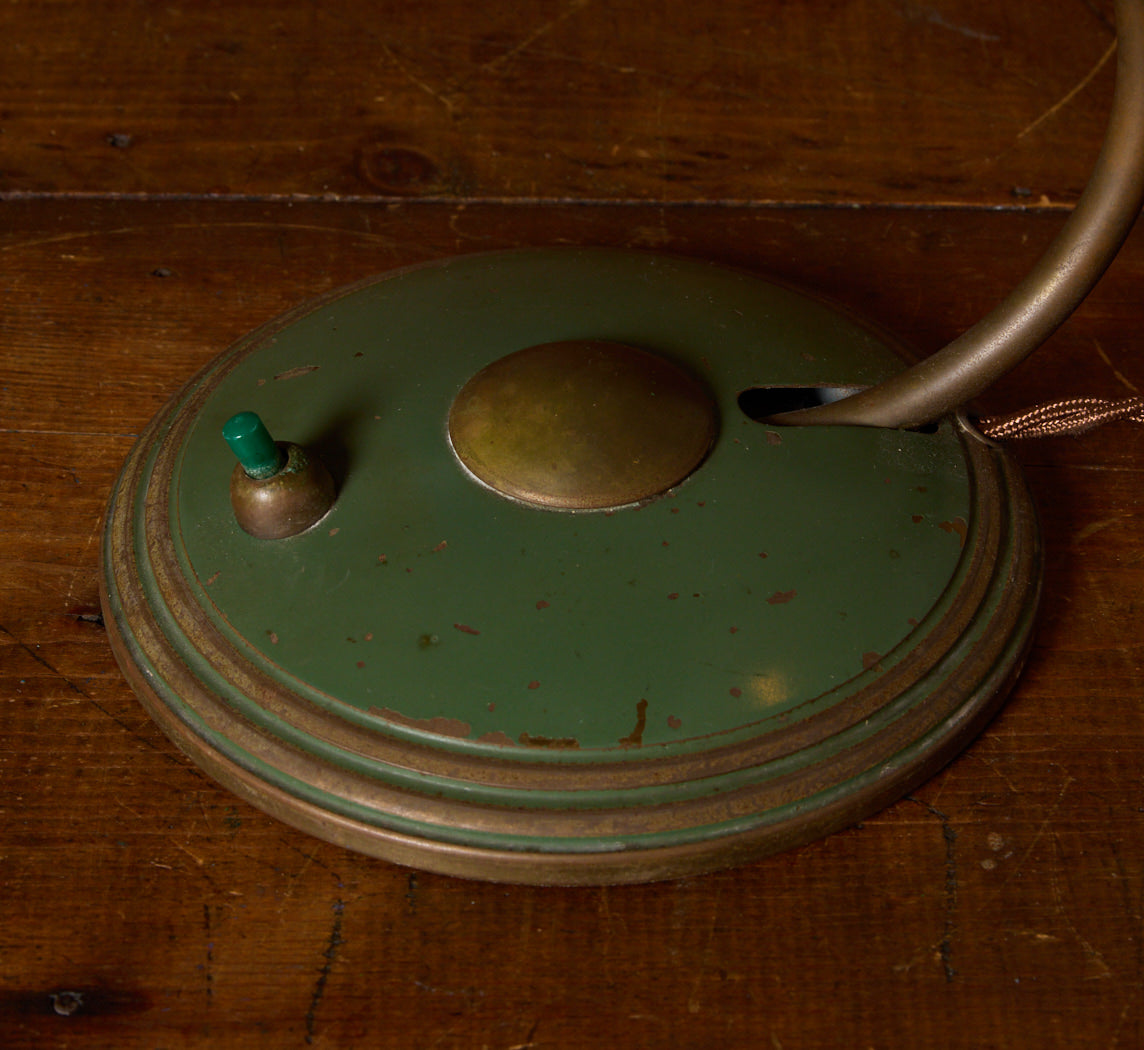 MID CENTURY BAUHAUS GREEN SECRETARY LAMP