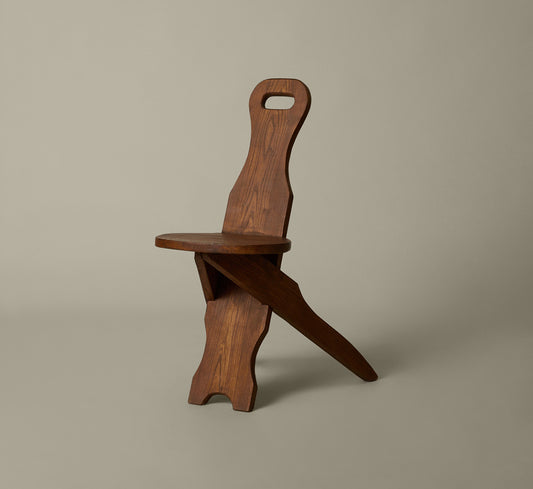 1960S MID CENTURY OAK BRUTALIST CHAIR