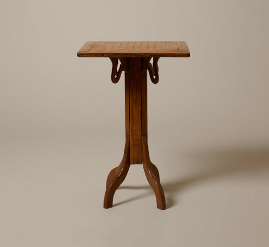 EARLY 20TH CENTURY AMERICAN FOLK ART PARQUETRY GAME TABLE
