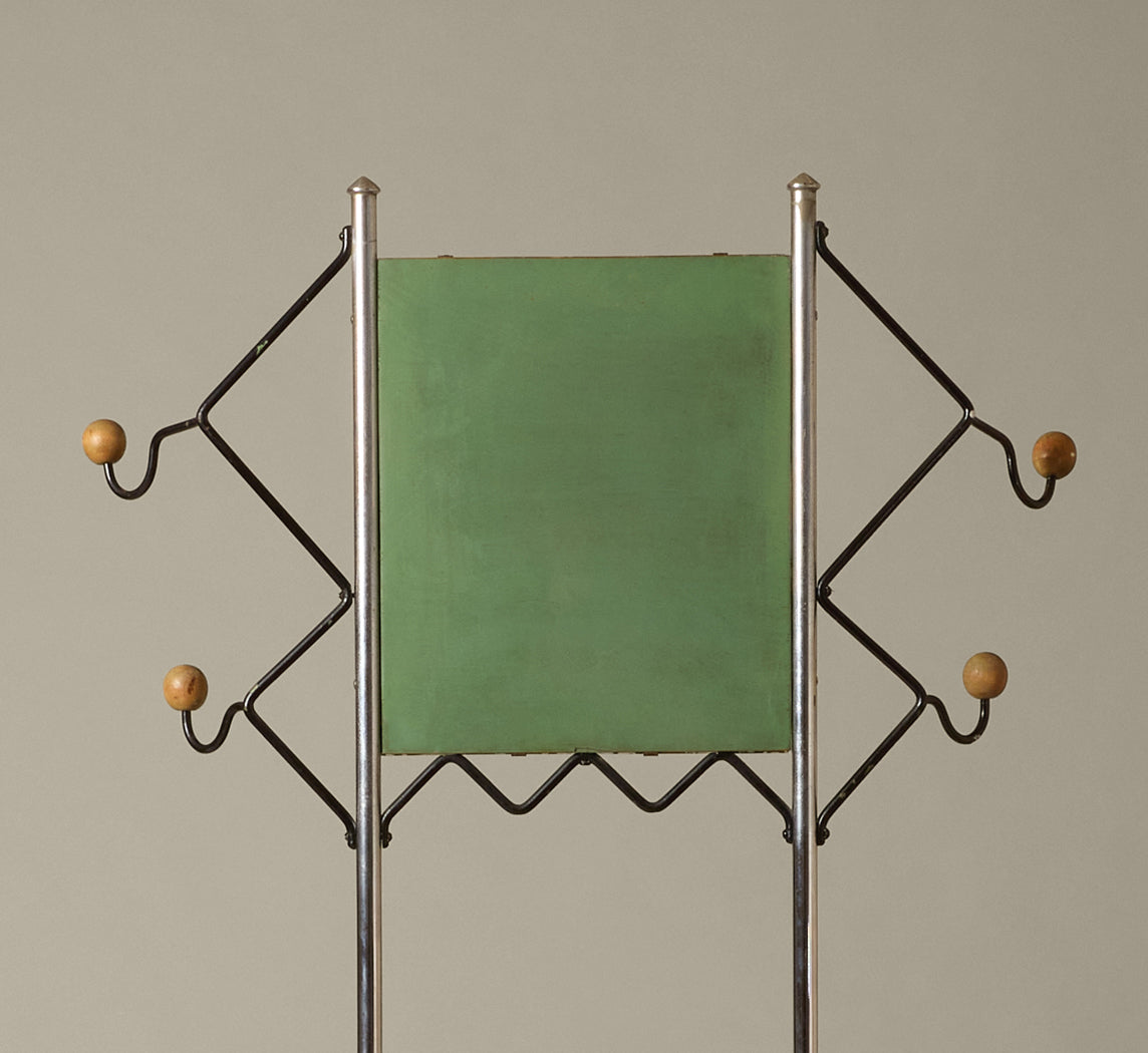 VINTAGE ART DECO REVIVAL CHROME COAT RACK