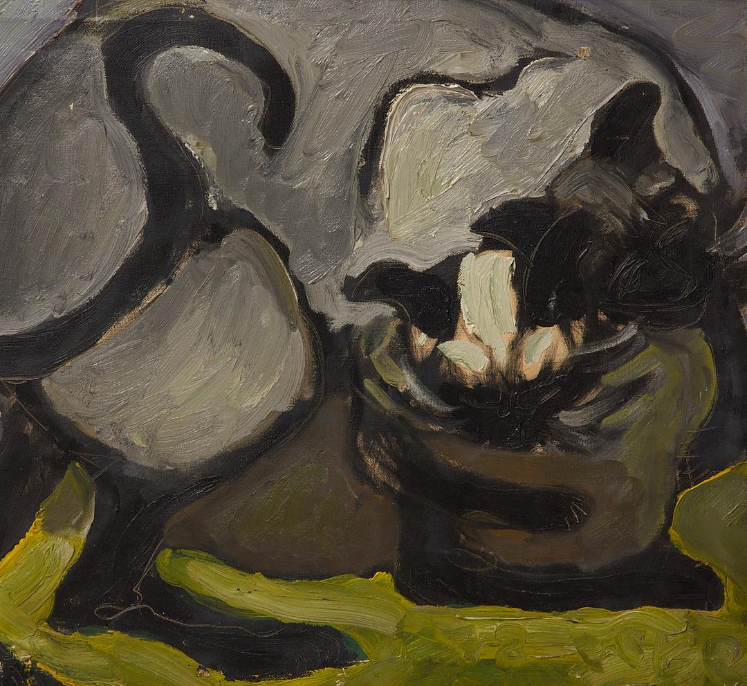 VINTAGE SURREALIST RESTING CATS