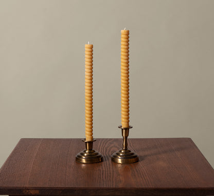 VINTAGE ASYMMETRICAL BRASS CANDLE HOLDERS