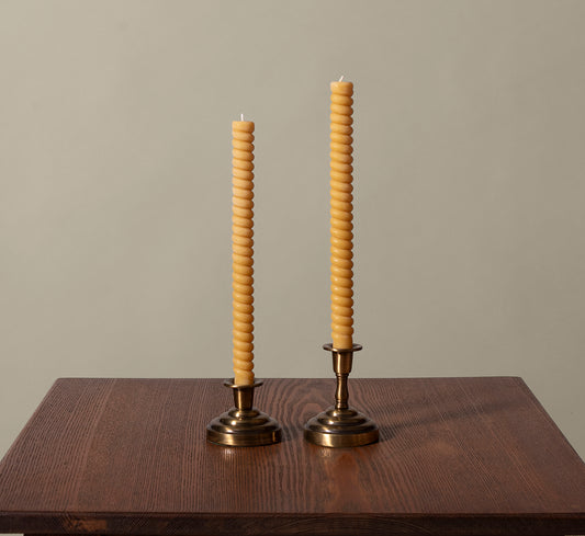 VINTAGE ASYMMETRICAL BRASS CANDLE HOLDERS