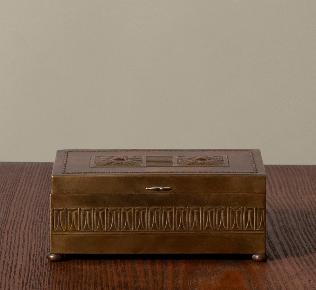 YELLOW COPPER ART DECO BOX, CIRCA 1919